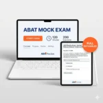 صورة توضيحية للامتحان التجريبي لشهادة ABAT باللغة العربية على اللابتوب والآيباد من ABA Practice