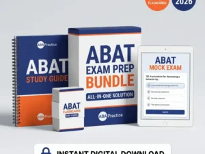 alt="ABAT exam prep bundle — visual study guide, flashcards and timed mock exam for ABA technician certification"