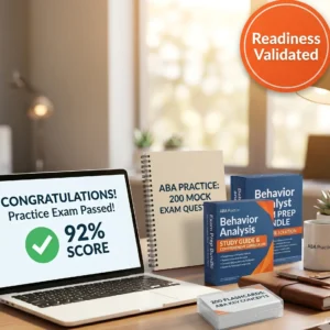 BCBA exam prep bundle visual study guide and 200-question mock exam for Board Certified Behavior Analyst 6th Edition certification